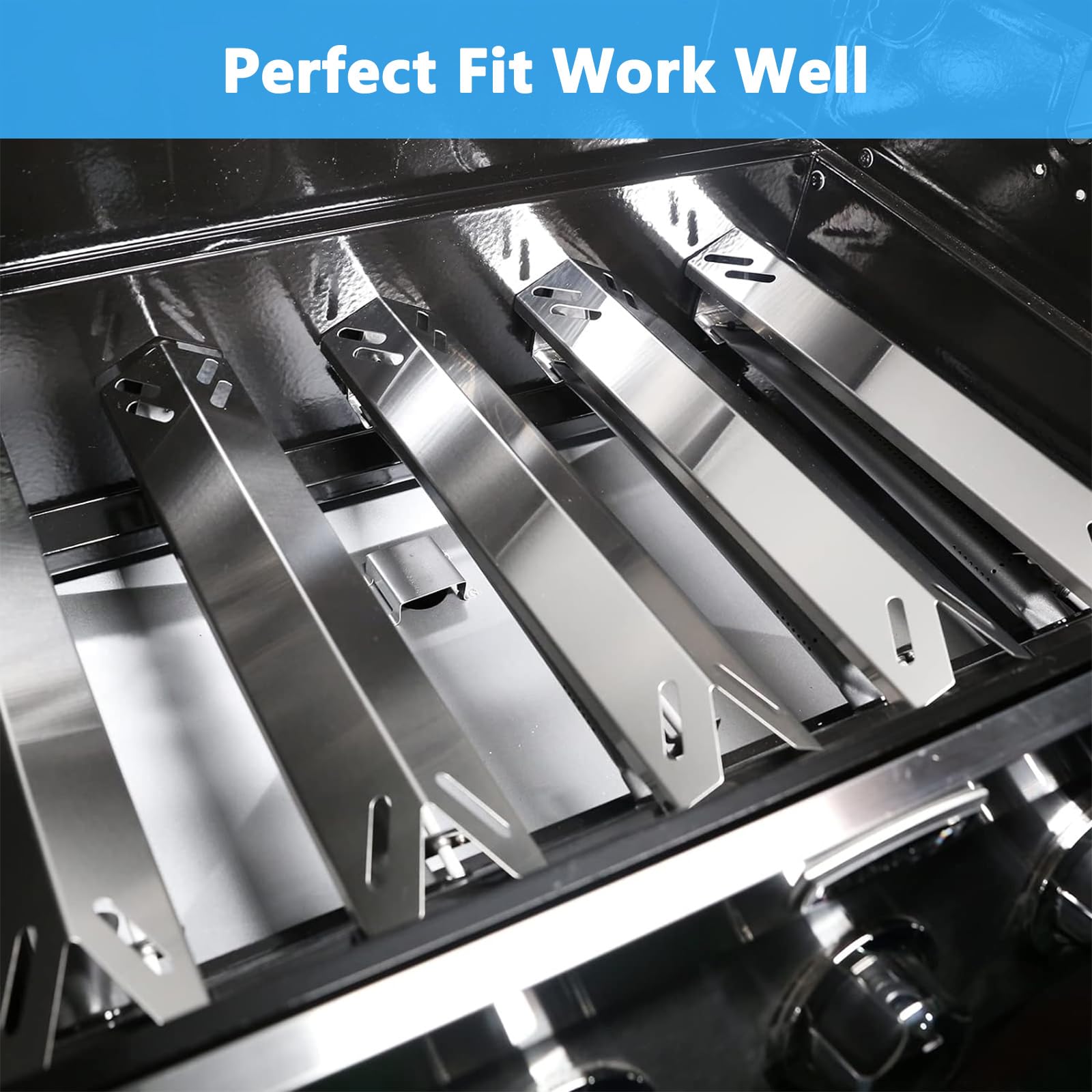 Adviace burner top view showing gas ports for even flame distribution and consistent cooking