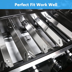 Adviace burner top view showing gas ports for even flame distribution and consistent cooking