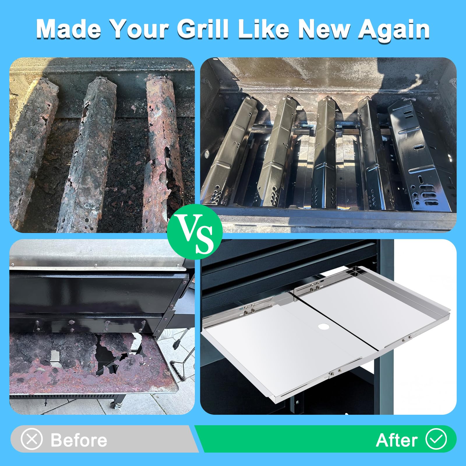 Adviace cast iron grate detail provides strong searing and heat retention