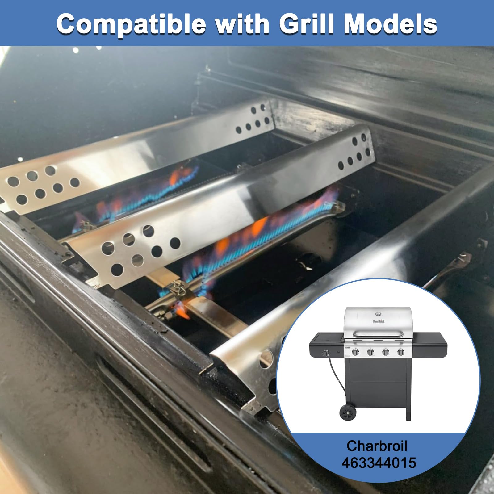 Adviace close-up of cast-iron grates highlighting heavy-duty searing surface benefit