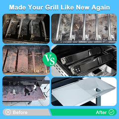 Adviace flame tamers laid out to show coverage and improved heat distribution