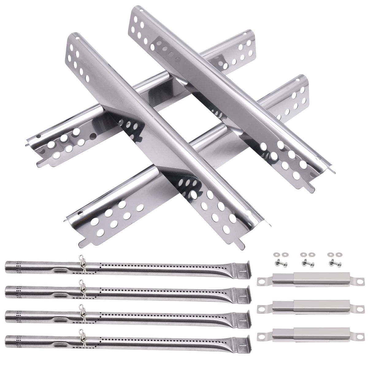 Adviace front assembled kit showing stainless burners and heat plates for easy replacement