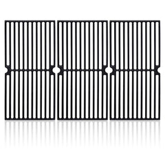 Adviace front view of three cast iron grates showing fit and finish, restores grill performance