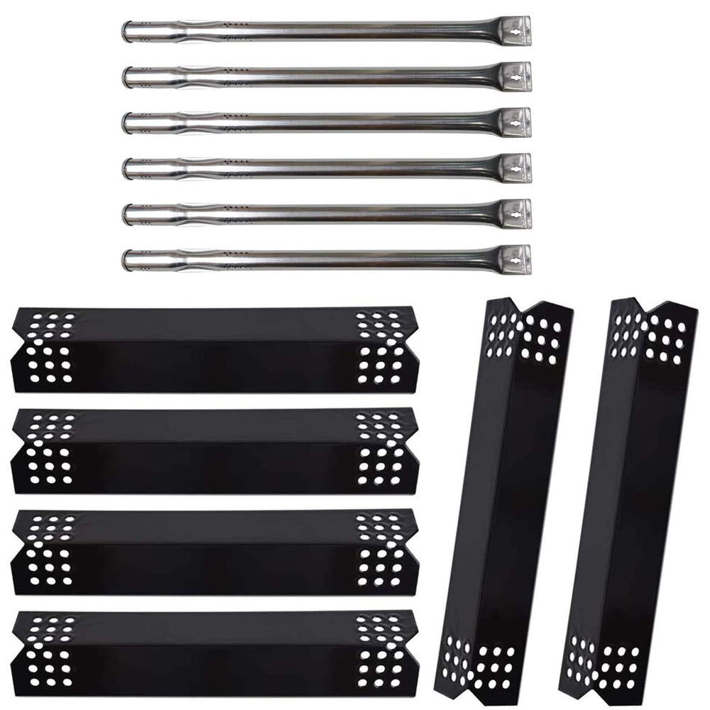Adviace front view replacement kit showing burners and flame tamers improving grill function