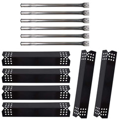 Adviace front view replacement kit showing burners and flame tamers improving grill function