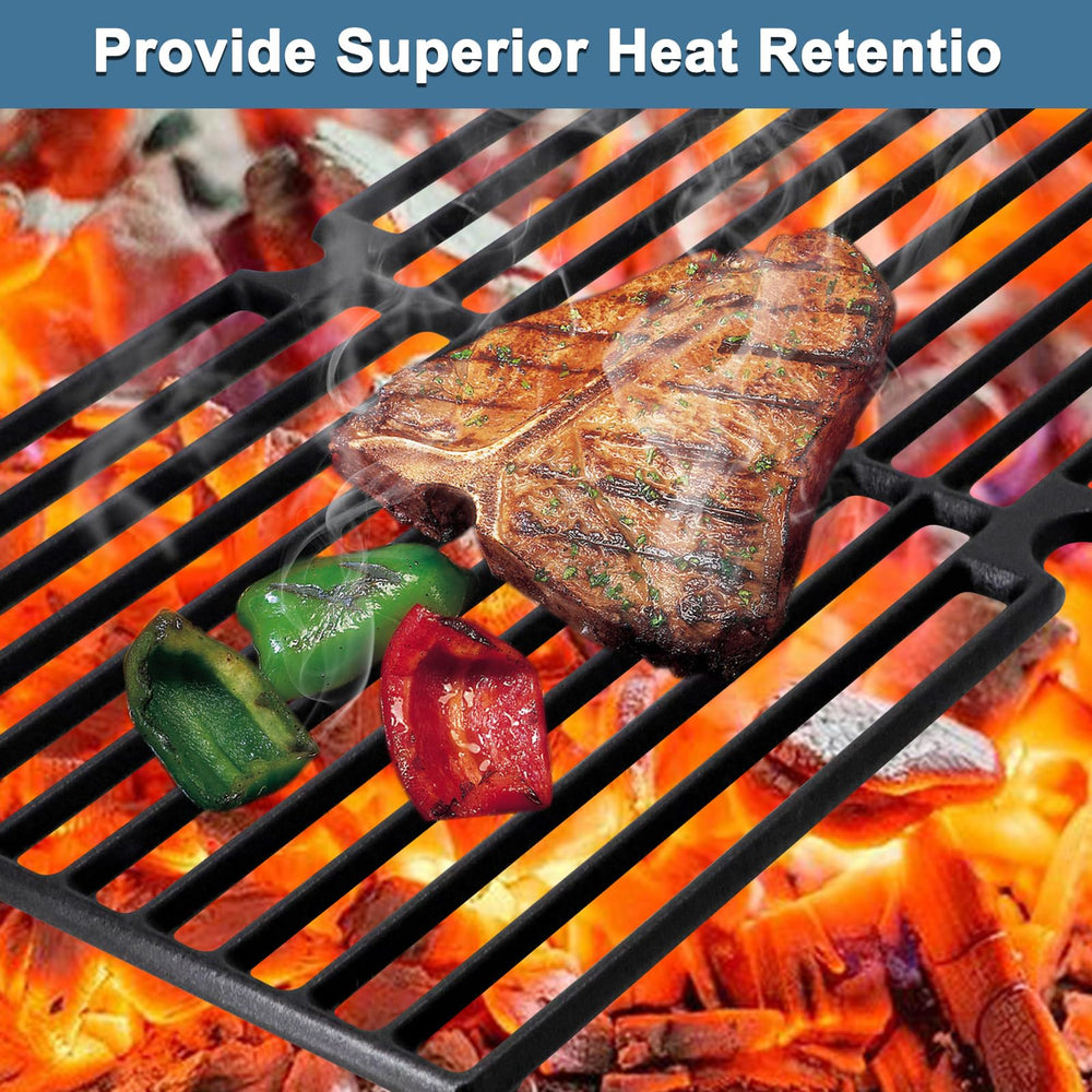 Adviace grates seasoned and ready with sear marks, improves non-stick cooking surface