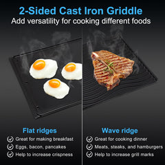 Adviace grease drain holes closeup channeling grease away for cleaner cooking