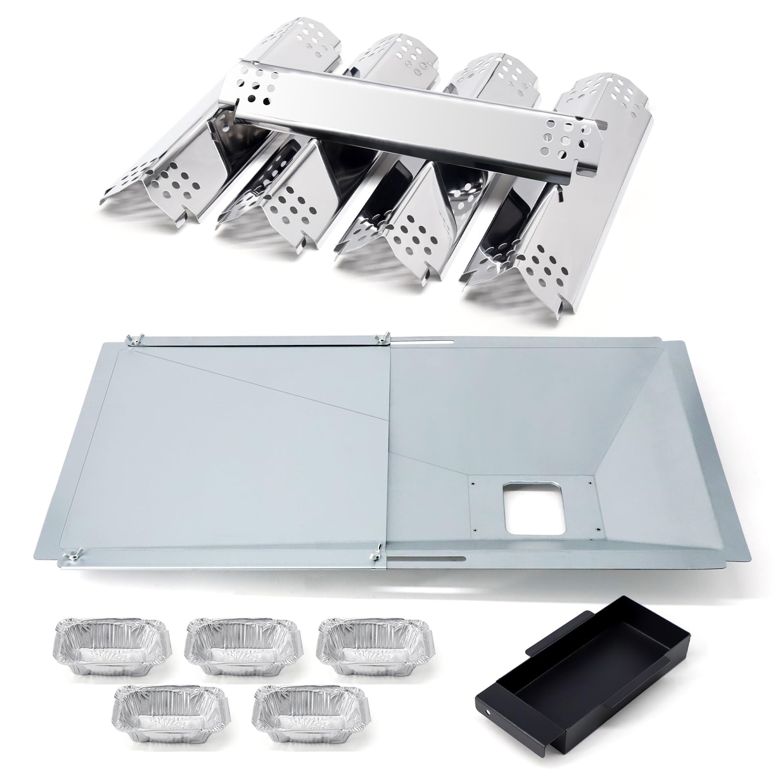 Adviace grease tray front view showing full-width fit and easy replacement