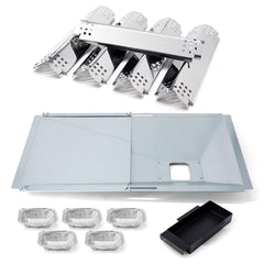 Adviace grease tray front view showing full-width fit and easy replacement