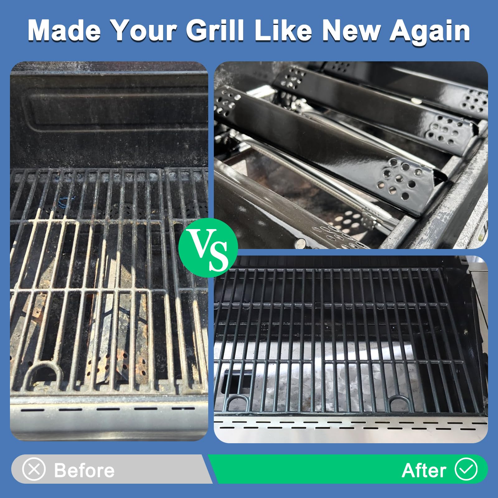 Adviace grates in use on Nexgrill, delivers even cooking and better sear marks