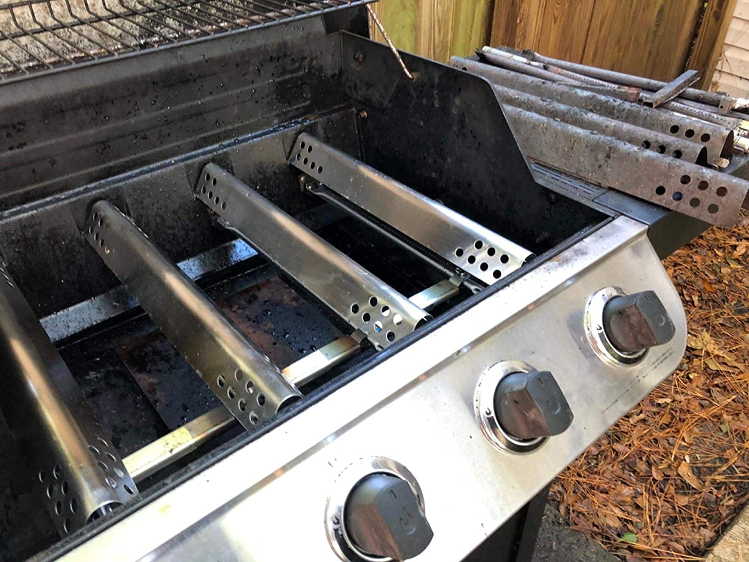 Adviace grill in use after repair showing even cooking and renewed performance
