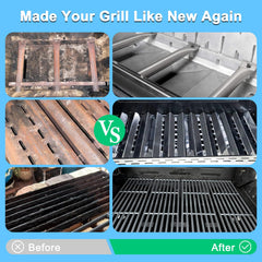 Adviace heat plate detail showing stainless surface protecting burners and reducing flare-ups