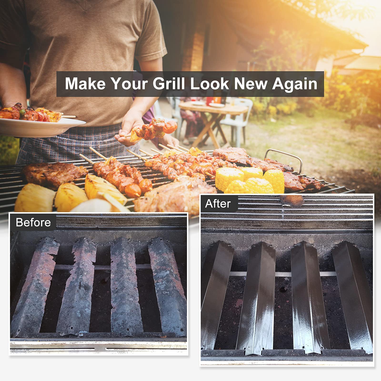 Adviace installed burner inside grill restoring even flame distribution and performance