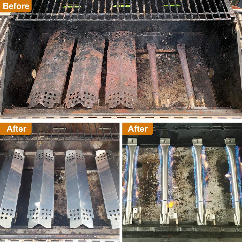 Adviace kit components laid out showing all four burners and four heat plates