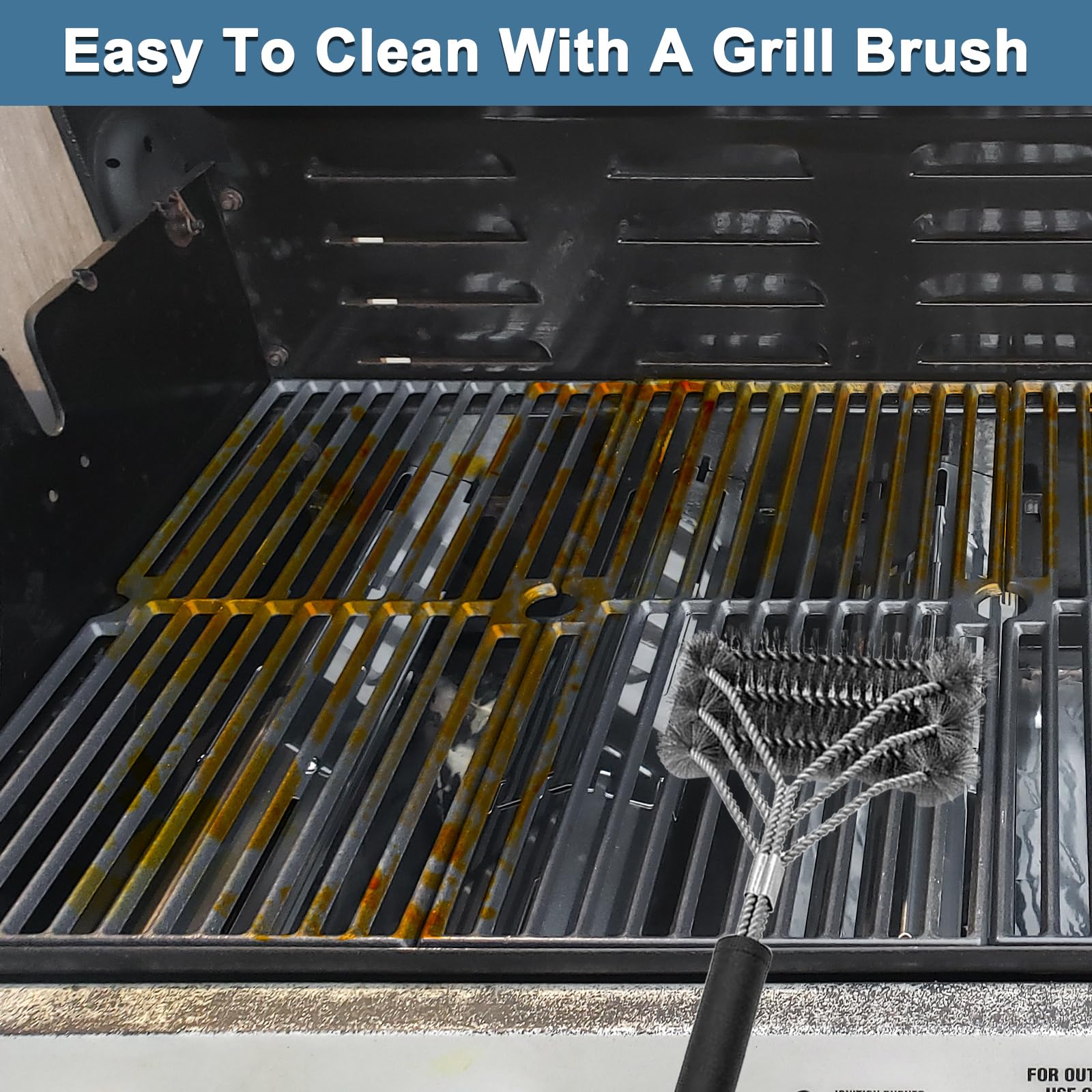 Adviace grates in a backyard grilling scene with food, boosts cooking quality and sear
