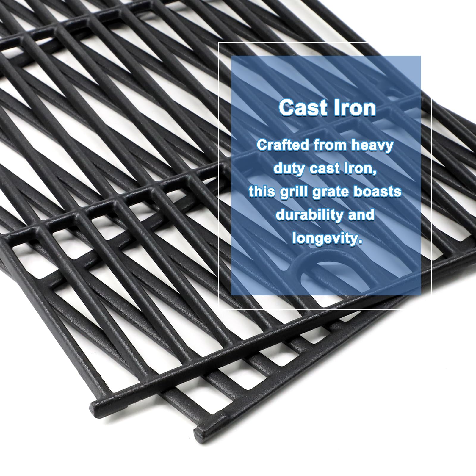 Adviace packaging and included parts laydown, shows two grates and four tamers