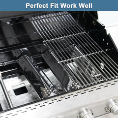 Adviace stainless burner detail showing even heat distribution benefit