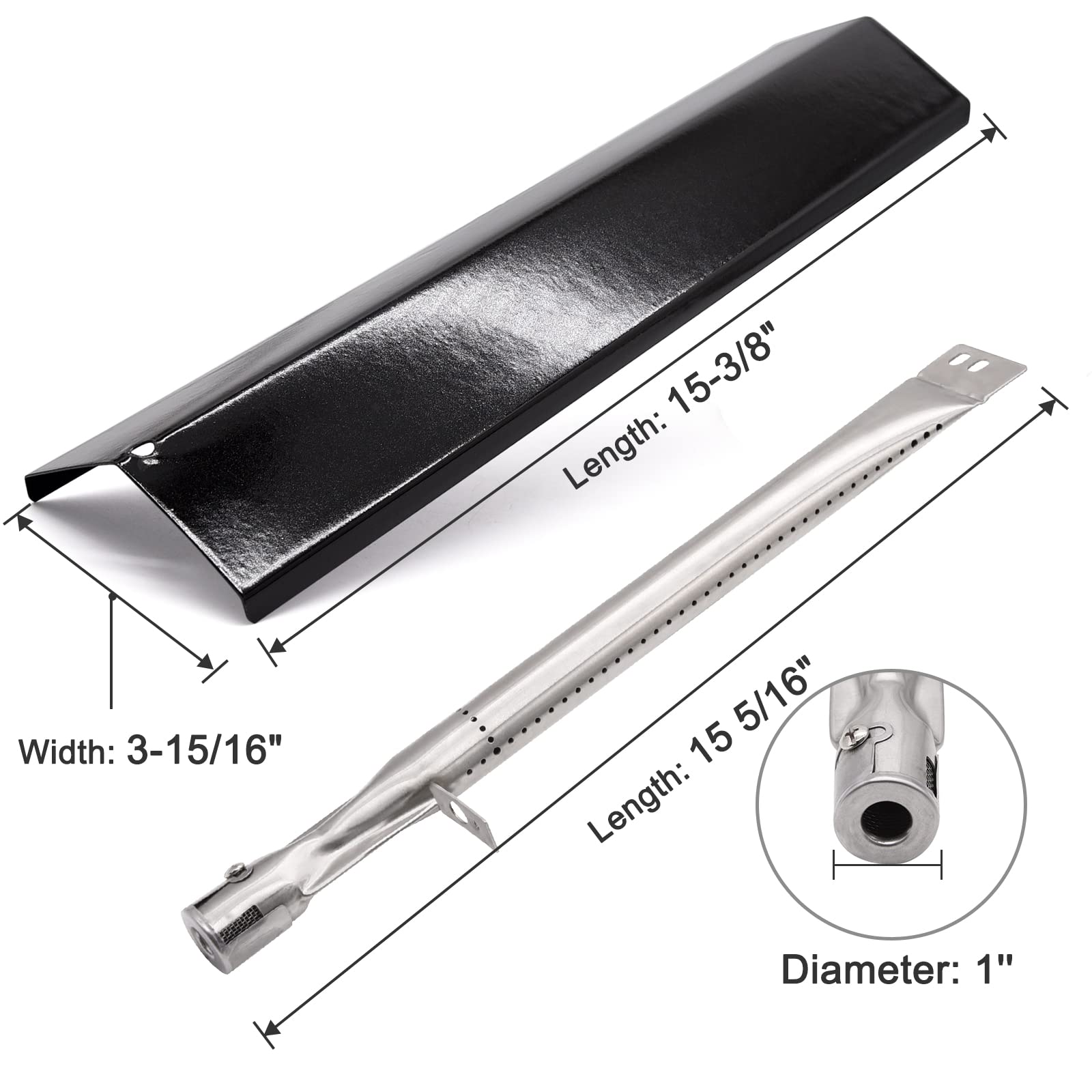 Adviace stainless-steel burner close-up showing corrosion resistance and even heat benefit