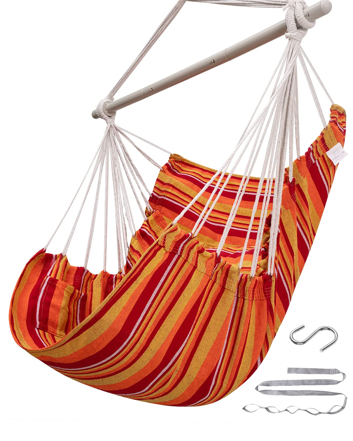 ADVOKAIR front view of hammock chair showing full kit and benefits