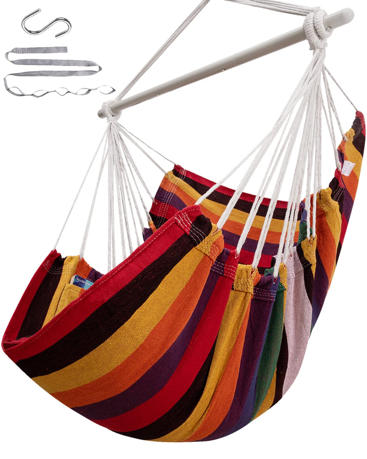 ADVOKAIR hammock chair front view showing compact design and ready-to-hang kit