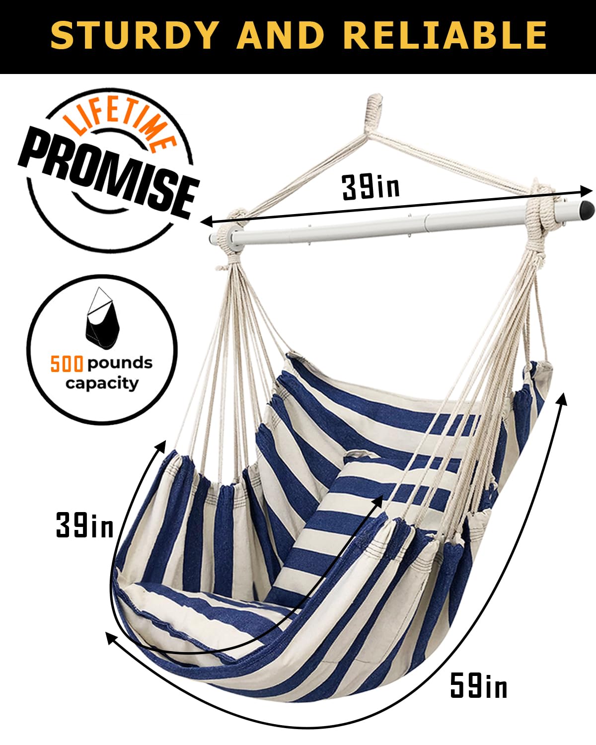 ADVOKAIR hammock chair in garden showing durable outdoor use and relaxing atmosphere