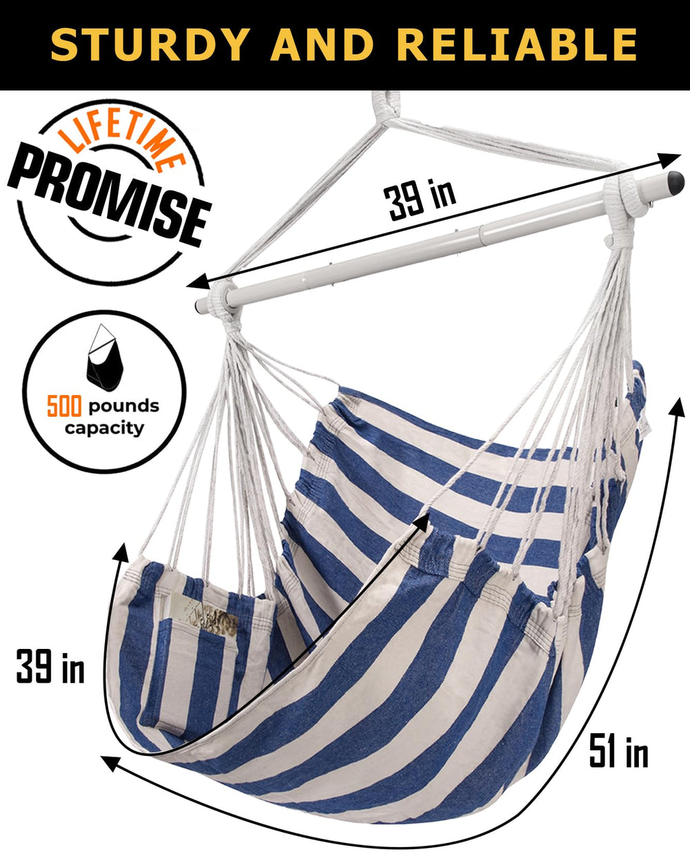 ADVOKAIR chair hanging on porch creating a relaxing outdoor spot