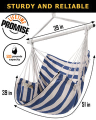 ADVOKAIR chair hanging on porch creating a relaxing outdoor spot
