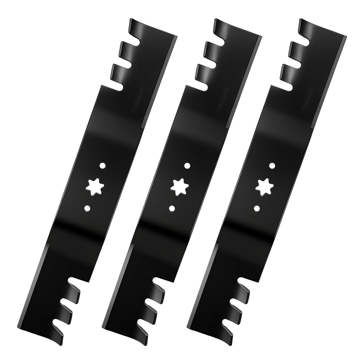 Aeagle front view of 54 inch mulching blade pack showing fitment benefits
