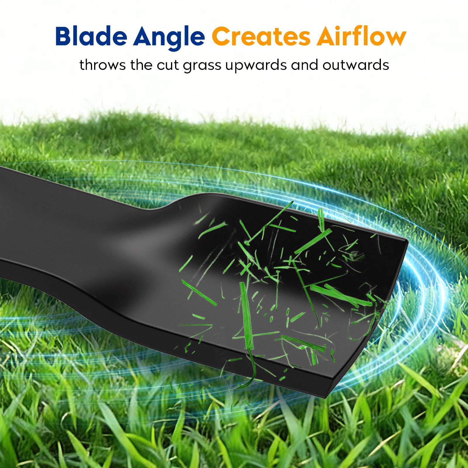 Aeagle side profile highlighting blade curvature that improves airflow and cutting