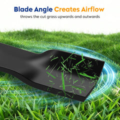 Aeagle side profile highlighting blade curvature that improves airflow and cutting