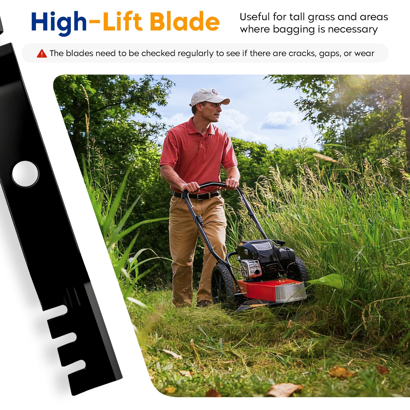 Aeagle blades cutting grass in use showing improved collection benefit