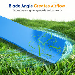 Aeagle blades installed on a John Deere 38-inch deck showing improved clipping flow