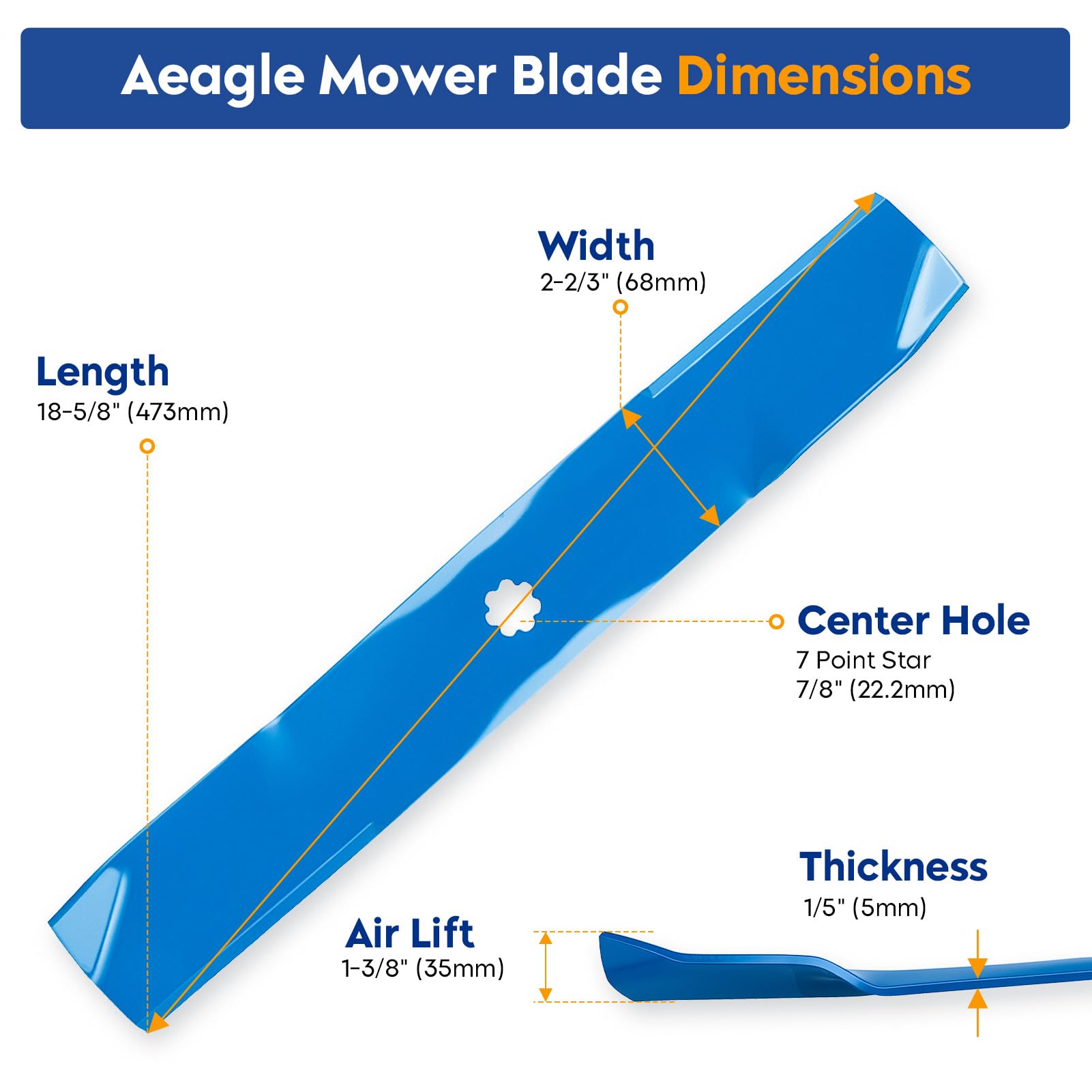 Aeagle close-up of blade cutting edge showing durable finish and sharpness for cleaner cuts