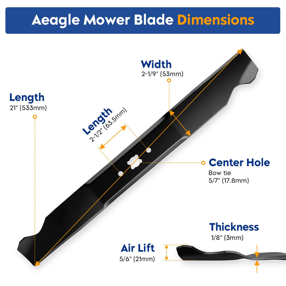 Aeagle close-up of sharp cutting edge for improved mulch performance