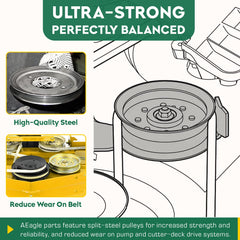 Aeagle pulley close-up of 3/8 inch bore for secure shaft fit benefit