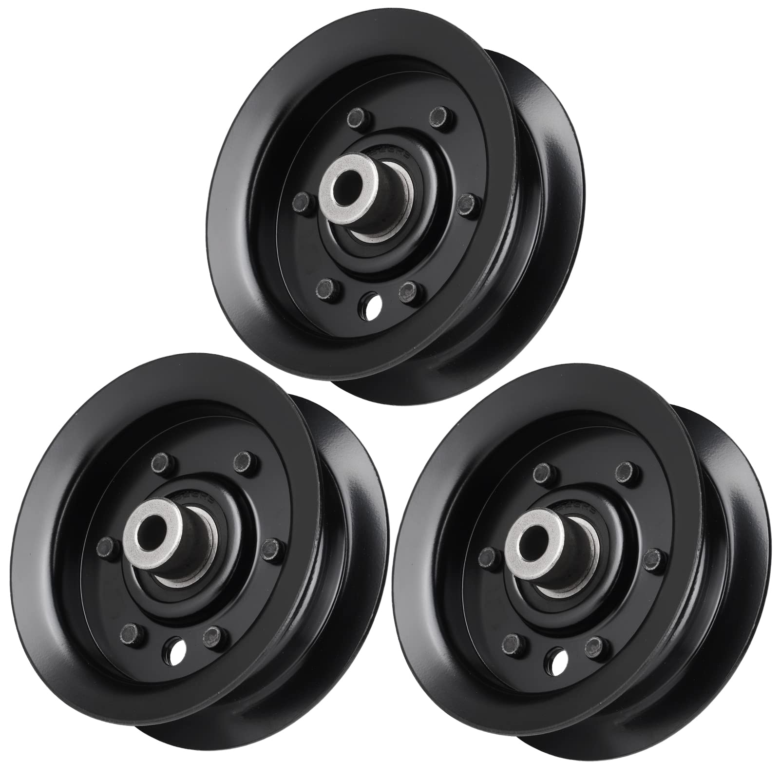 Aeagle flat idler pulley front view showing precise machining and fit benefit