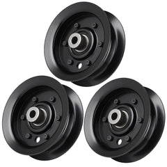 Aeagle flat idler pulley front view showing precise machining and fit benefit