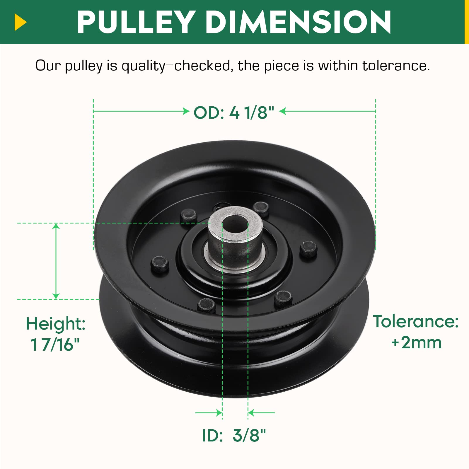 Aeagle pulley installed on mower deck showing restored belt alignment benefit