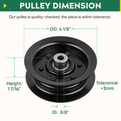 Aeagle pulley installed on mower deck showing restored belt alignment benefit