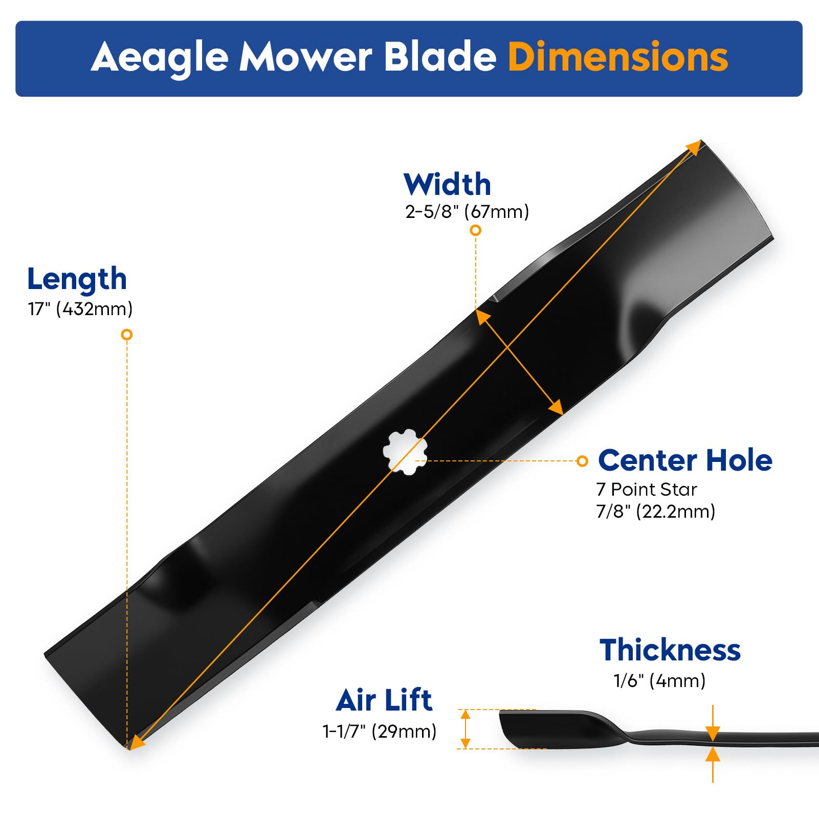Close-up of Aeagle 7-point star center hole demonstrating secure spindle fit benefit
