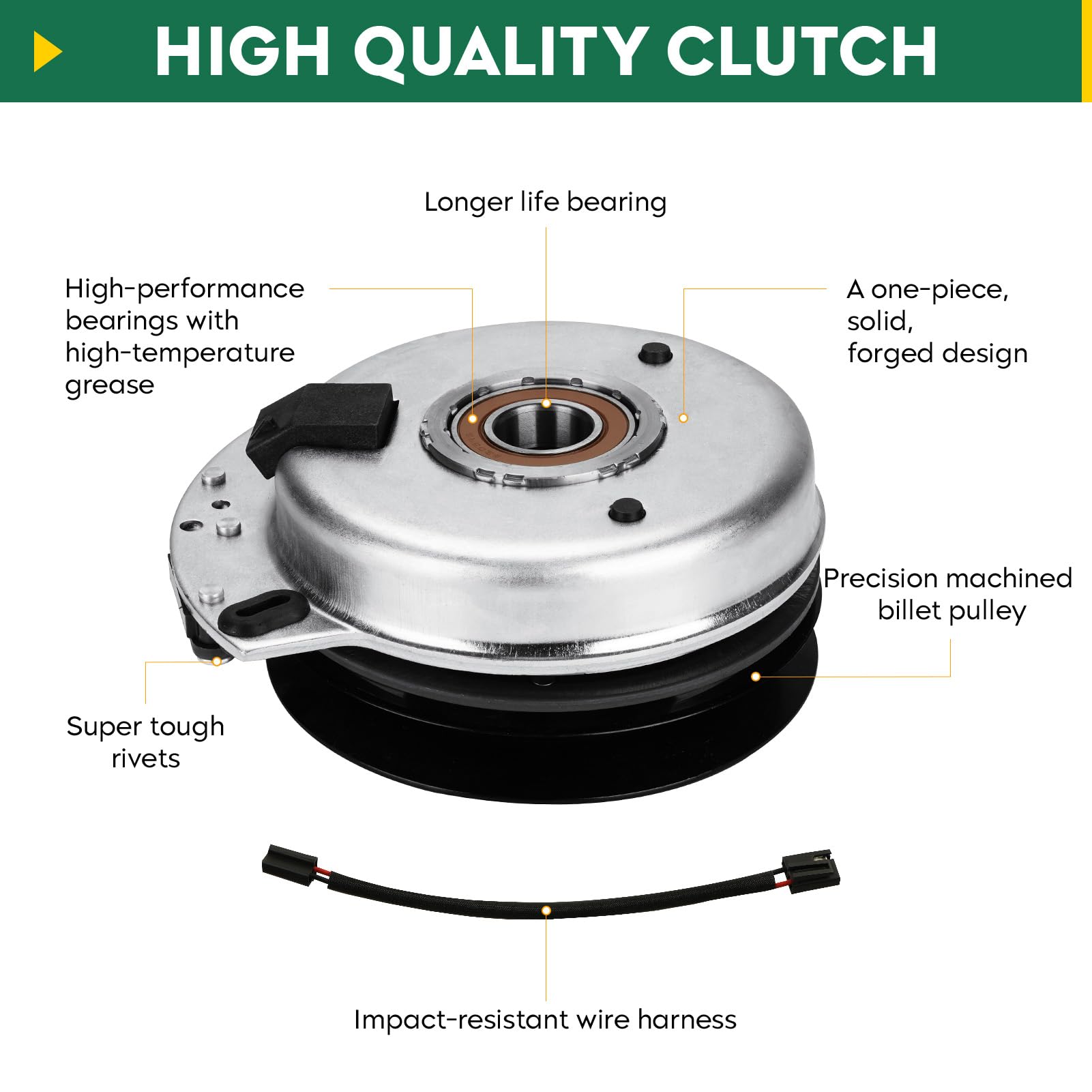 Aeagle clutch shaft bore close-up highlighting 1 inch bore for accurate fitment