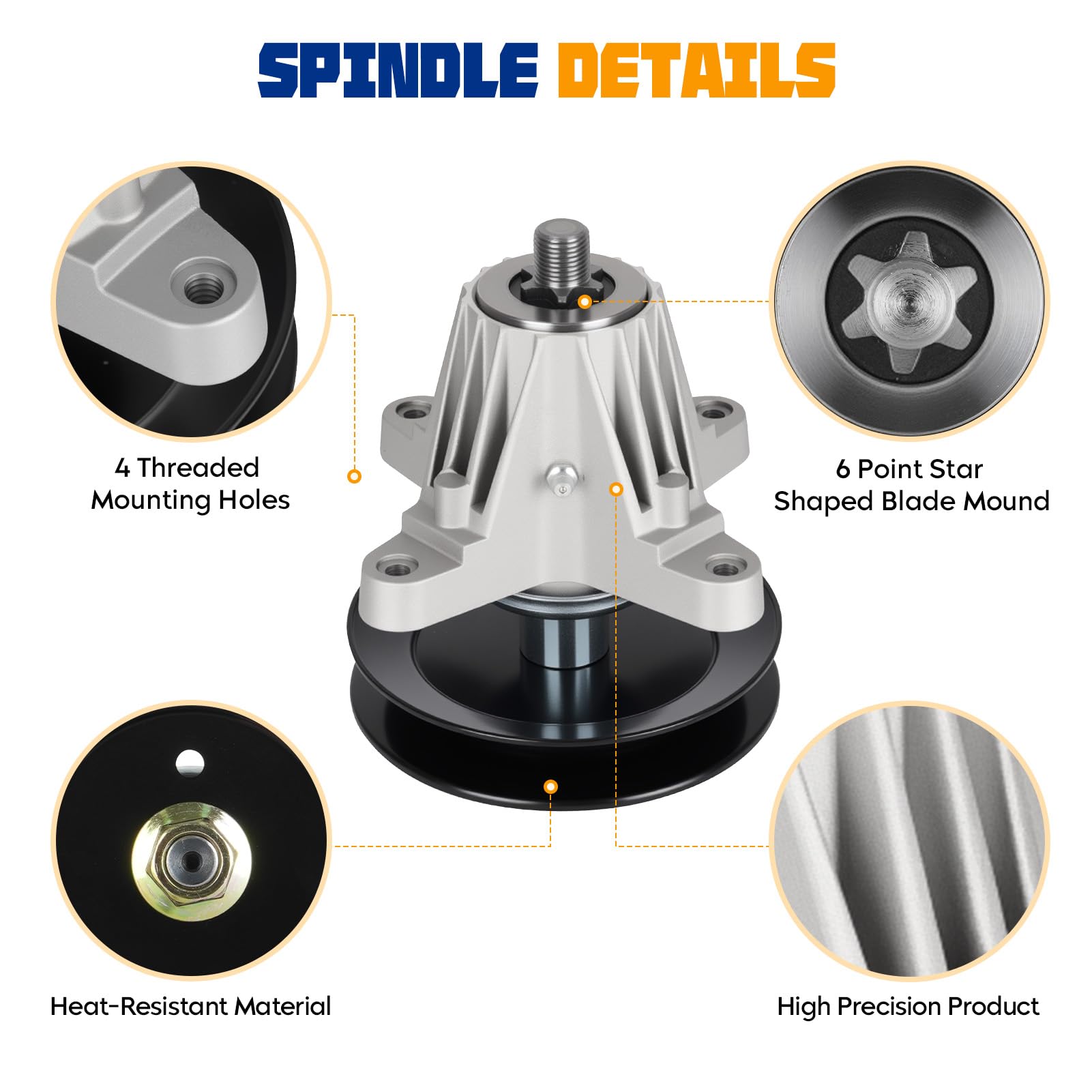 Aeagle spindle height measurement illustrating 6 3/16 inch OEM dimension