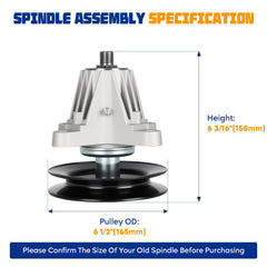 Aeagle spindle close-up of 6.5 inch pulley for correct belt tracking