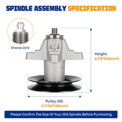 Aeagle spindle close-up showing machining and fit for reliable replacement