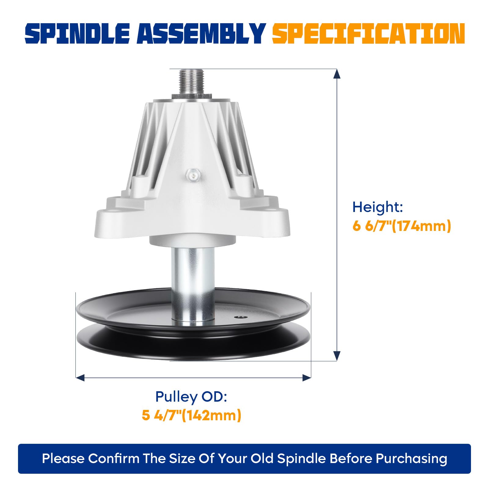 Aeagle spindle close-up showing bearing area for improved durability