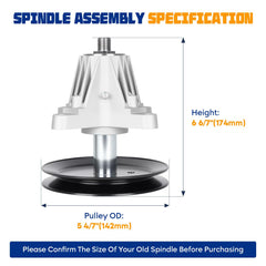 Aeagle spindle close-up showing bearing area for improved durability