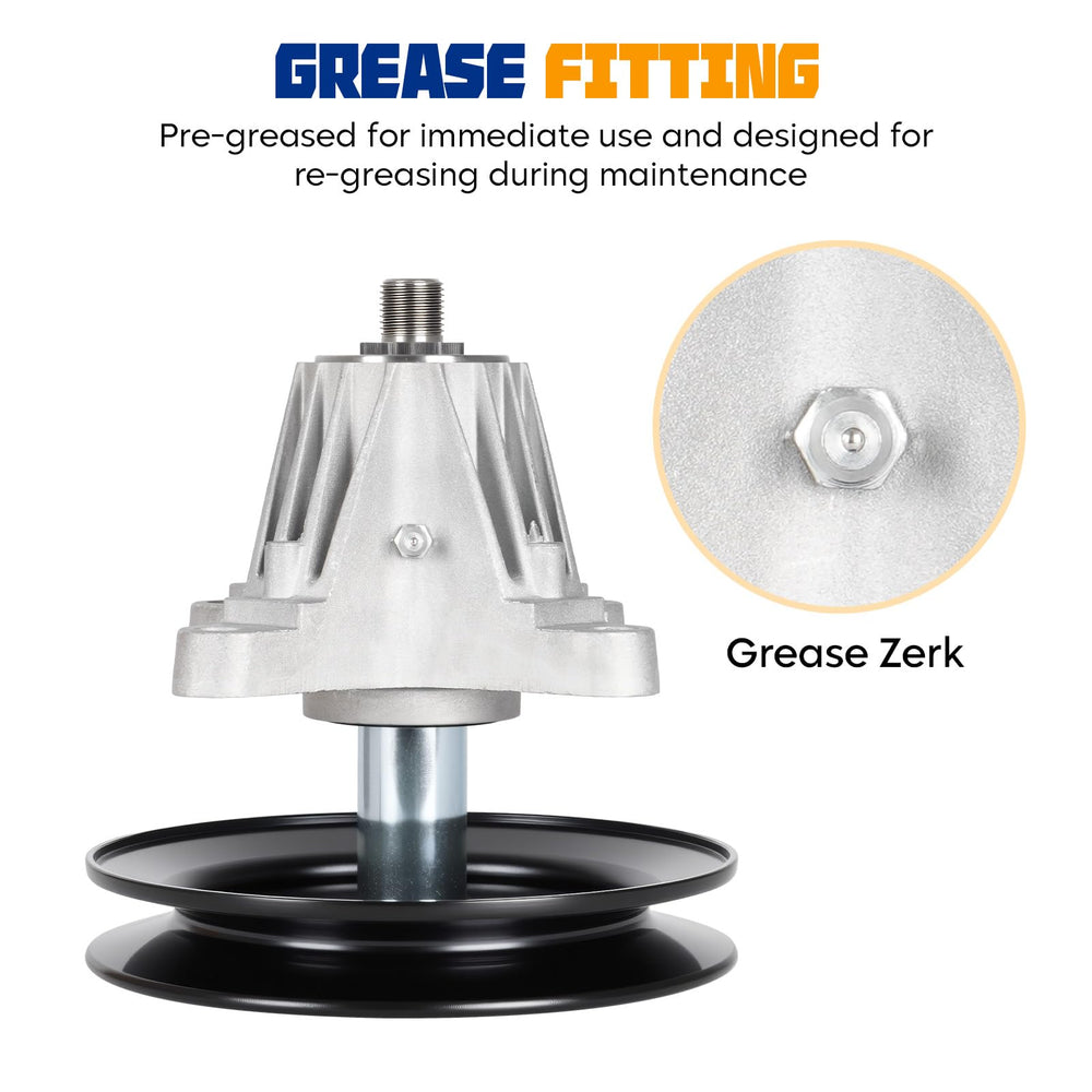 Aeagle spindle mounting bolt pattern close-up for easy compatibility check benefit
