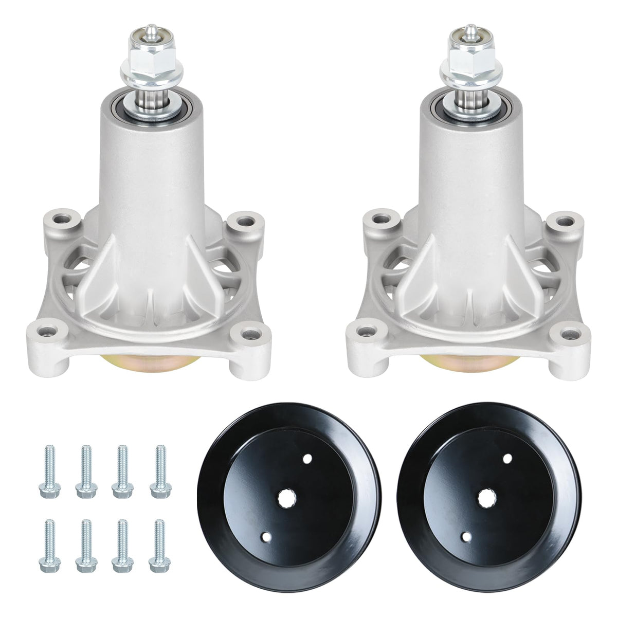 Aeagle front view of spindle pair showing durable replacement components and fit