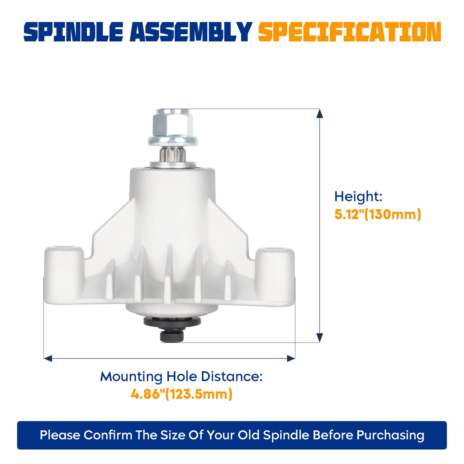 Aeagle spindle top view showing five-point star hole pattern and correct alignment