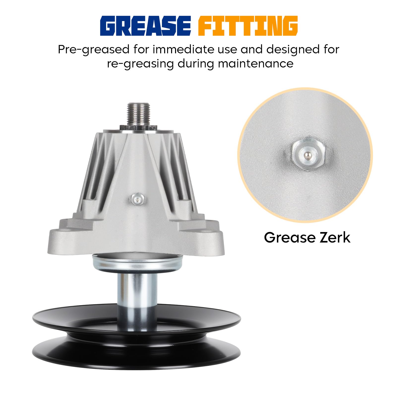 Aeagle spindle mounting flange detail for accurate deck bolt fit